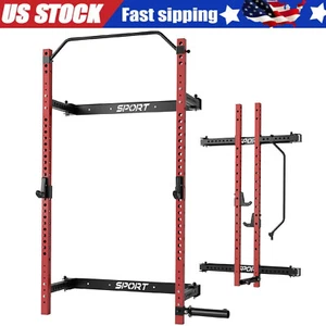 Power Cage Power Rack ,Wall Mounted Squat Rack 1000 LBS with Pull Up Bar J Hooks - Picture 1 of 9