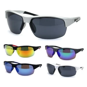 Xloop Mens 90s Half Rim Sport Warp Baseball Sunglasses - Picture 1 of 21