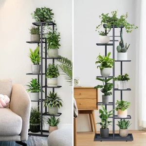 Blumenständer Metall Grau 8-Ebenen Blumenregal Blumentreppe Blumenetagere - Bild 1 von 9