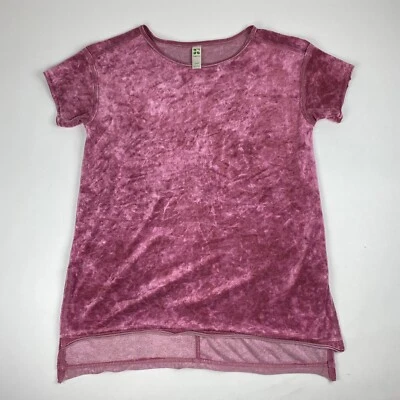 Camisa Top Para Mujer Green Tea S Rosa Tie Dye Terciopelo Triturado Manga Corta Foto 1 de 4
