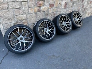 Brand new Authentic Porsche 991 GT3 polished Wheels Rims Michelin Alpin snow TPM - Picture 1 of 12