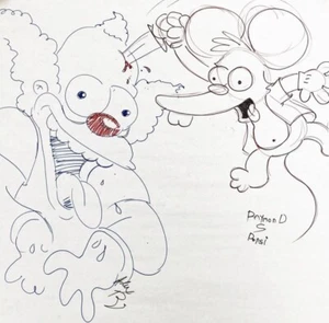 Rare The Simpsons Original Hand-Drawn Sketched Poster by Animators Persi & Ruiz - Picture 1 of 16
