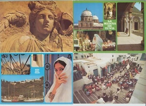 "TUNISIA Medina Souk Carthage Sidi Bou" 4 CARTOLINE non viaggiate - lotto stock - Foto 1 di 1