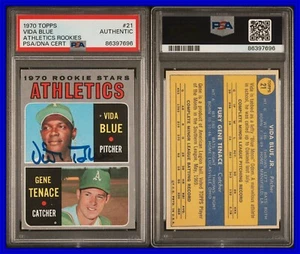 PSA DNA 1970 Topps #21 Vida Blue RC Oakland Athletics Autographed Signed POP25 - Picture 1 of 1