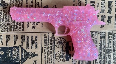 Pistola Arte Rosa Pistola Objetos de Arte Águila del Desierto Modelo Pistola Imitación Pistola Niñas Brillante Foto 1 de 4