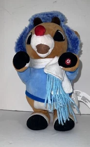 Nicht mehr produziert GEMMY 11,5 Zoll animiertes Plüschtier Rudolph Rentier mit roter Nase selten hellblau Exc - Bild 1 von 6