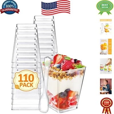 110 mini tazas de postre (5 oz) - cuencos de plástico transparente sin BPA para pudines y más Foto 1 de 4