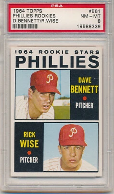 1964 Topps Phillies Rookie Stars (Bennett/Wise) (Serie High Number) (#561) PSA8 Foto 1 de 2