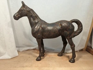 Vintage Cast Iron Horse Pony Equine Coin Bank - Picture 1 of 11