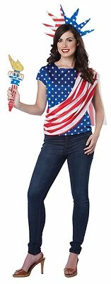 Disfraz Patriótica Estatua de la Libertad Miss Independencia América Mujer Adulta Foto 1 de 2