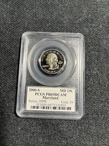 2000-S -25 Cent -Washington- PCGS - PR69DCAM- Maryland - Picture 1 of 2