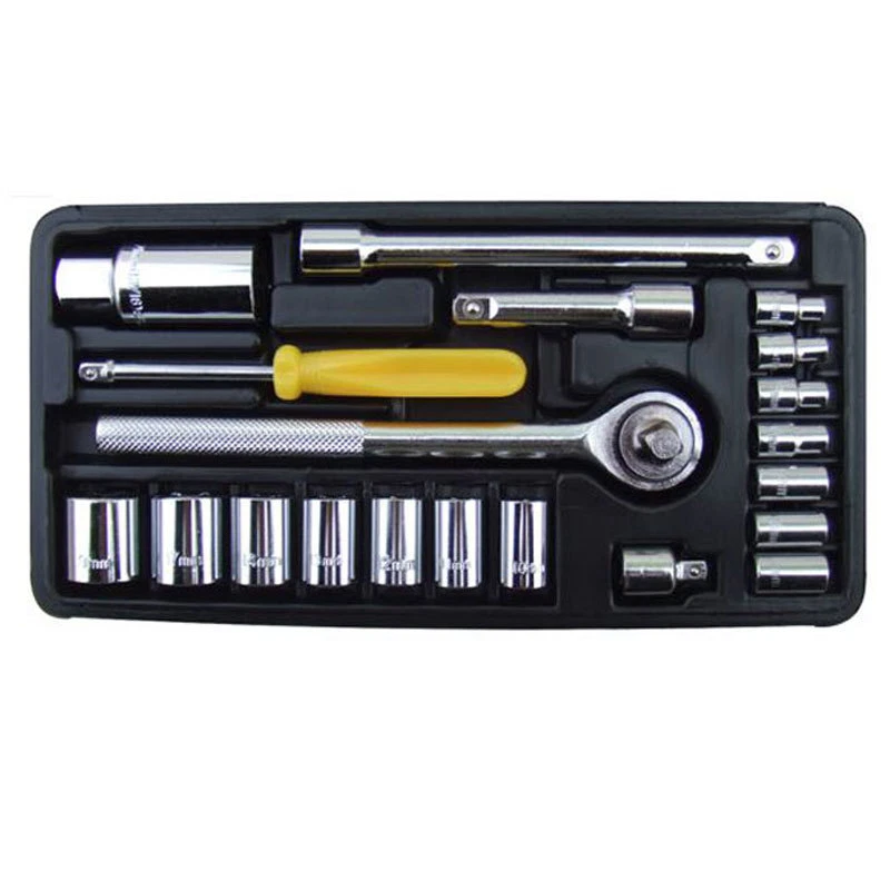 NEW 21pc SOCKET WRENCH TOOL SET IN CASE 3/8" x21pcs RATCHET ADAPTOR  - Image 1 of 4