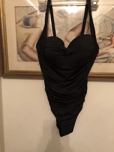 Nicole Miller Black One Piece Swimsuit L - Picture 1 of 2