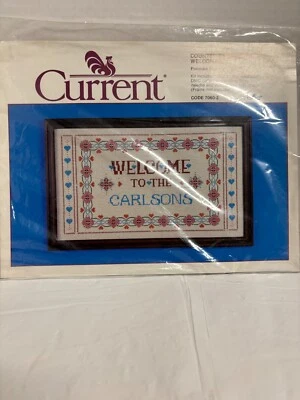 Vintage NEW Current Counted Cross Stitch Kit Welcome Kit #7060-2, 12x20" - Image 1 of 4