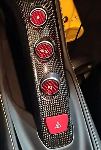 Fits Ferrari California T 15-18 F1 Gear Button Covers in Red Carbon Fiber Kit - Picture 1 of 4