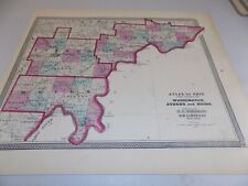 1868 Atlas of OHIO Map  / COUNTIES OF WASHINGTON, ATHENS, MEIGS  / B