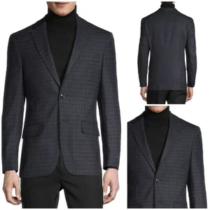 Giacca cappotto sportivo blazer lana quadri blu vestibilità moderna Tommy Hilfiger 50R - Foto 1 di 8