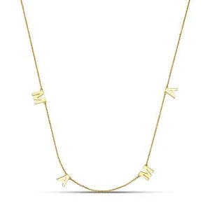 14K Yellow/ White/ Rose Gold "MAMA" Charm Necklace - Picture 1 of 8