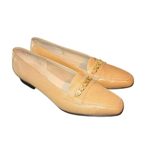 Salvatore Ferragamo Boutique Italy Lizard Embossed Calf Leather Loafers Size 6.5 - Picture 1 of 10