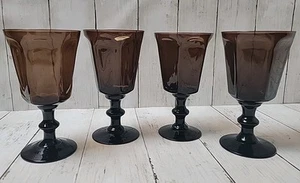 Vintage MCM Lenox Antique Brown Water Goblets Set Of 4 - Picture 1 of 7