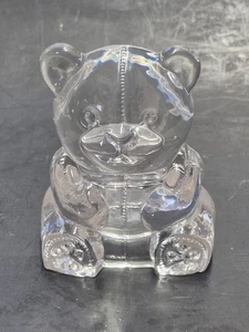 Vintage Party Lite Glass Teddy Bear Votive Tea Light Candle Holder - Picture 1 of 6