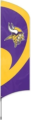 Kit de puerta trasera bandera equipo Minnesota Vikings 8 pies de altura con poste de metal Foto 1 de 2