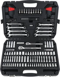 Mechanic's Socket Tool Set With Case, Metric Sizes, 145-Piece - Picture 1 of 7