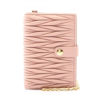 Miu Miu Matelasse Card Passport Case holder leather Pink Used Women - Image 1 of 4