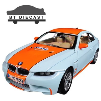 MOTORMAX BMW M3 COUPE 1/24 GULF with ORANGE STRIPE LIGHT BLUE 79644 - Image 1 of 2