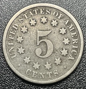 1875 Shield Nickel - Picture 1 of 3
