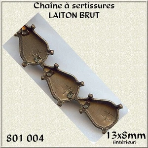 801004 *** CHAÎNE A SERTISSURE LAITON BRUT POUR GOUTTE 13x8mm ***x30 sertissures - Bild 1 von 2