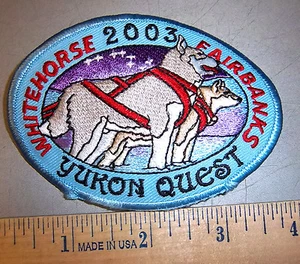 2003 Alaska Yukon Quest 1000 mile Dog Sled Race Embroidered Patch, Beautiful! - Picture 1 of 2
