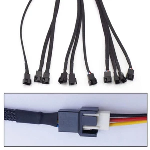 PWM Fan Splitter 1/2/3/4 way Power Adapter Cable Computer PC CPU Extension Cable - Picture 1 of 16