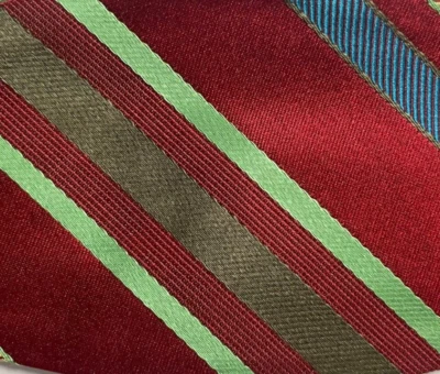 Bow Tie Men Silk Red Green Blue Stiped Paisley SELF TIE Bowtie - Image 1 of 4