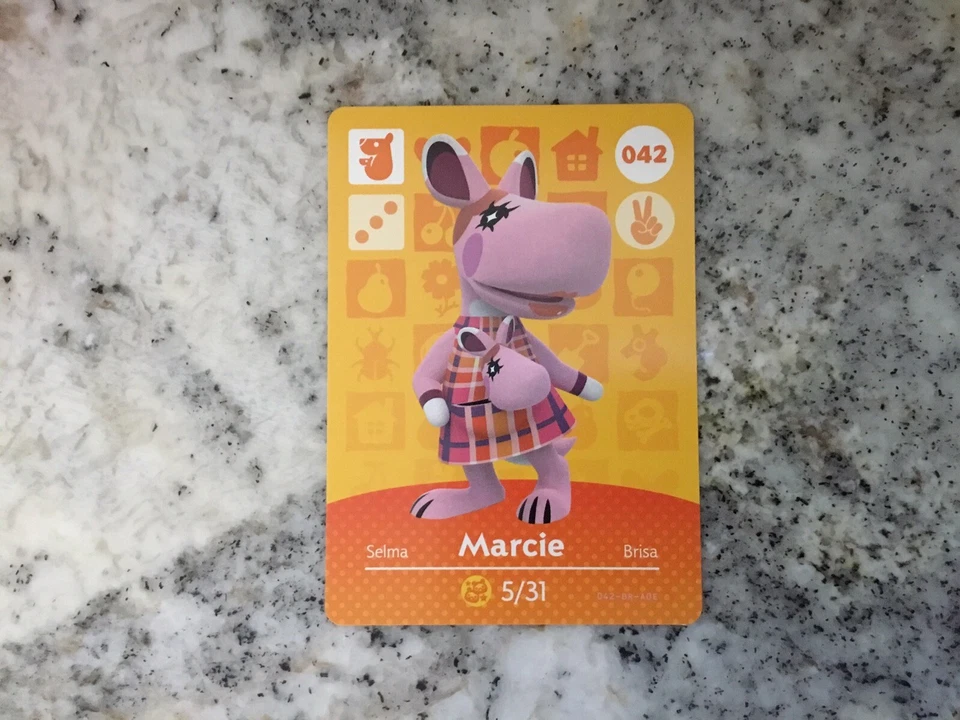 MARCIE #042 Animal Crossing Amiibo Authentic Nintendo Mint Card From Series 1