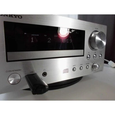 Onkyo Cd Tuner Amplifier Silver Cr-555 Silver Operation confirmed Belt replaced - Image 1 of 4