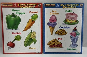 Puzzle Patch Preschool Puzzles Set Of 2 Sweets Vegetables  - Picture 1 of 3