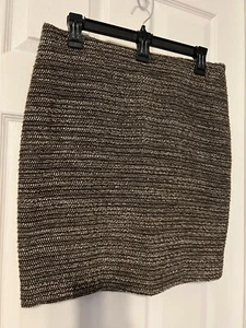 Falda Ann Taylor Marrón/Beige Completamente Forrada Cintura Elástica Texturizada TALLA 4 NUEVA SIN ETIQUETAS - Imagen 1 de 7