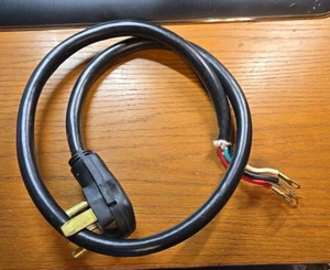 Universal 4 Prong 3 Ft.  Electric Dryer Power Cord - 30 Amp Black 42" long - Picture 1 of 8
