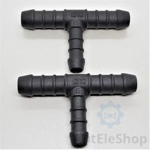 2x Kühlwasserschlauch Verbinder Schlauchverbinder Kunststoff T 10 x 10 x 8 mm - Bild 1 von 2