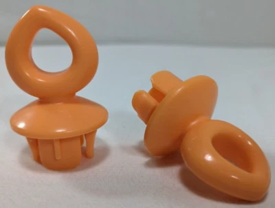 Replacement 2x ORANGE TEETHING RINGs Bright Starts Sweet Safari Bounce-A-Round - Image 1 of 2