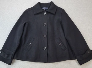 Jones New York Signature Jacke Wollmischung SCHWARZ Knopfleiste Damen Large - Bild 1 von 13