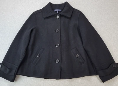 Chaqueta Jones New York Signature Mezcla Lana NEGRA Botón Frontal Mujer Grande Foto 1 de 4