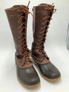 Vintage 80’s LL Bean Maine 15” Leather/Rubber Duck Boots Hunting Mens 10 M USA - Picture 1 of 5