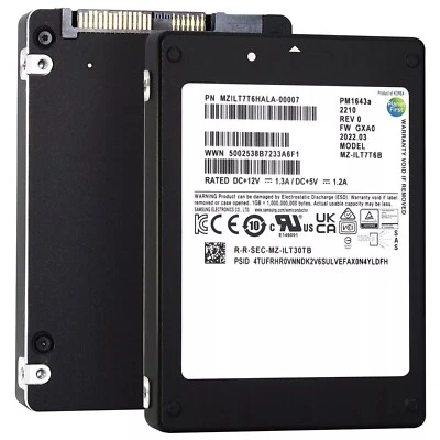 Samsung PM1643a 7.68TB SAS 12Gb/s 2.5" Enterprise SSD—MZILT7T6HALA (MZ-ILT7T6B) - Bild 1 von 4
