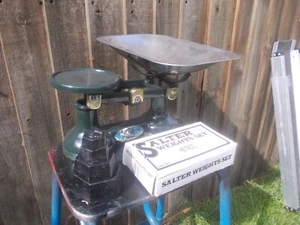 Vintage Green Viking Cast Iron Kitchen Scales New Original Boxed Weights & Pan - Picture 1 of 7