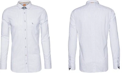 New Hugo BOSS mens light blue regular fit long sleeve cotton t shirt £95 Small S - Image 1 of 4