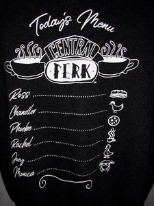 Vintage Friends Official 90's TV Show Central Perk Coffee Menu Sweatshirt Hoodie S - Bild 1 von 9