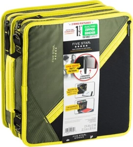 Five Star 1.5" Dual Ring Zipper Binder 950 Sheet Capacity - assorted Colors 1 pc - Picture 1 of 1