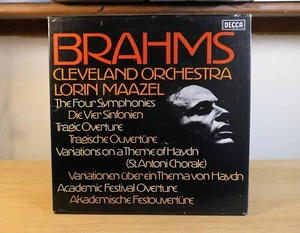 D39D 4 Brahms The Four Symphonies etc Lorin Maazel 4LP Decca Box Vinyl NM - Picture 1 of 7